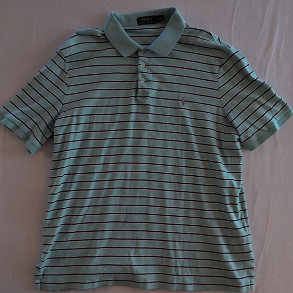 Polo Ralph Lauren Other - Polo Golf Ralph Lauren Pima Cotton Shirt Men Size XL Pony Stripe Blue/Green